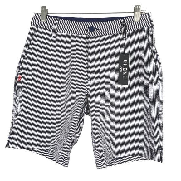 Rhone‎ Seersucker Resort Shorts Size 28 Navy Blue White Striped NWT SS-1326 - Picture 1 of 16